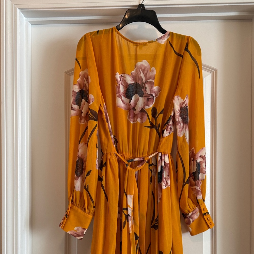 Fashion Nova Mustard Floral Maxi Dress - Picture 5 of 6